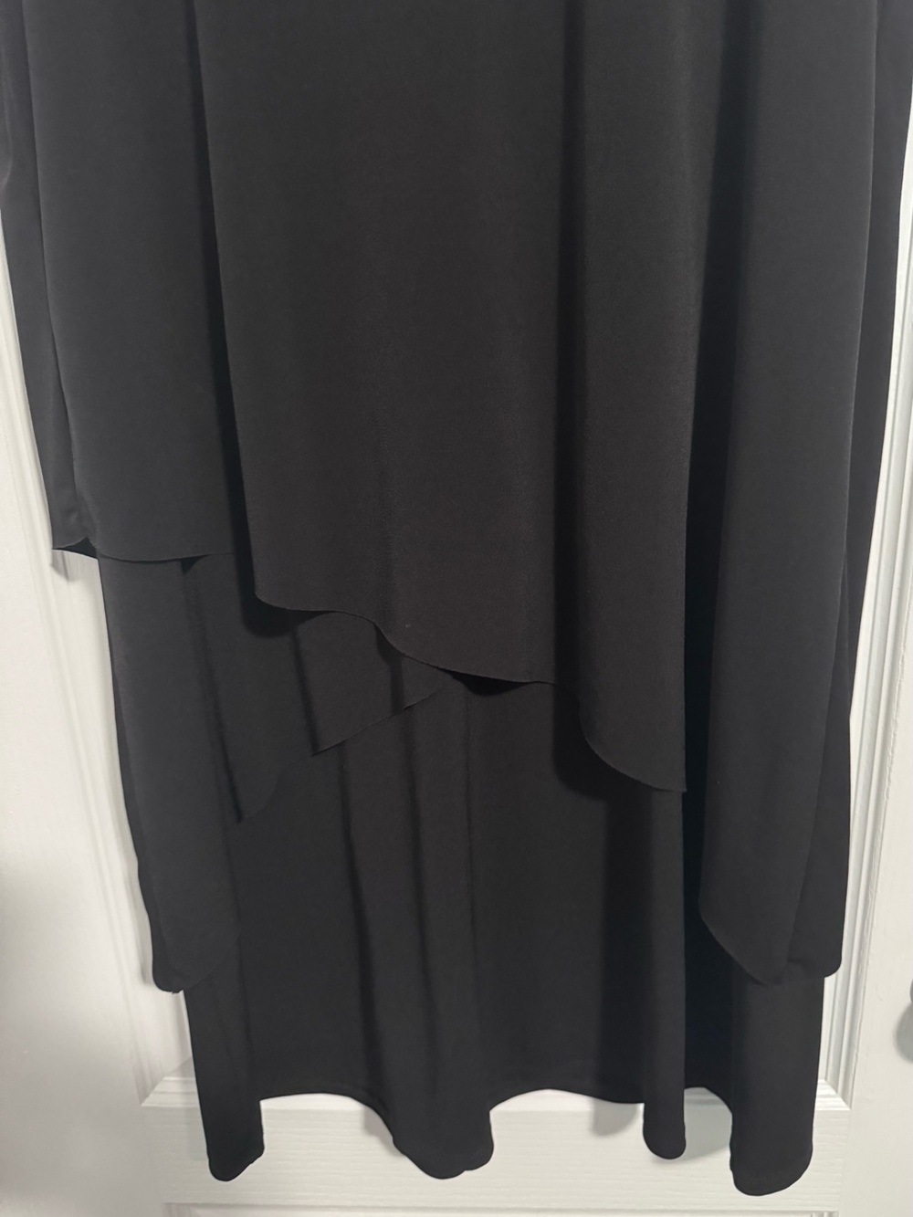 Susan Graver Black Sleeveless Layered V-Neck Dress Size M - Picture 4 of 7